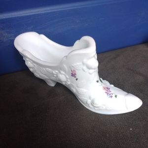Fenton milk glass shoe